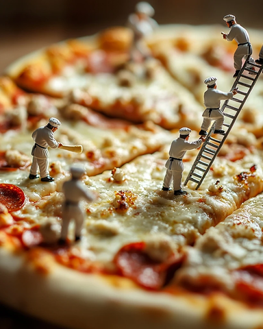 迷你厨师翻转披萨面团场景