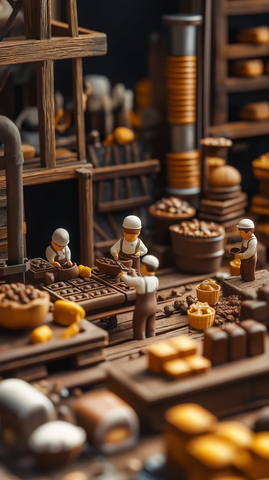 小面包师制作巧克力