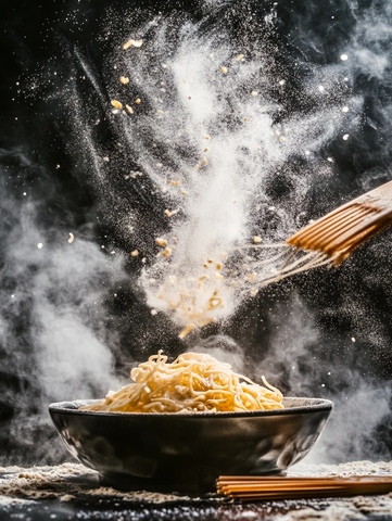 手工面条飘面粉烘焙实景