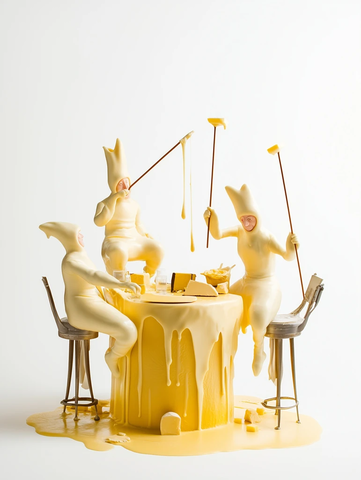 芝士桌上的融雪人