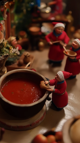 小人物制作传统红菜汤