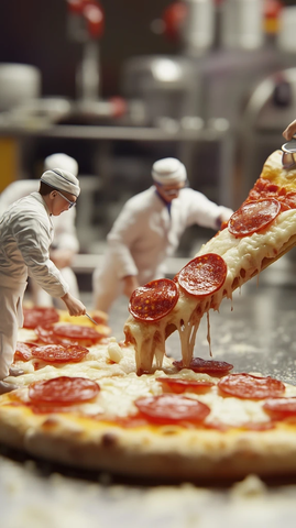 微型医生制作巨型披萨