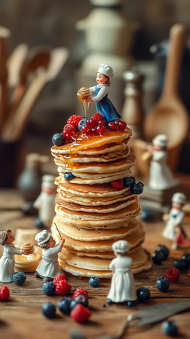 迷你厨师装饰巨大薄饼