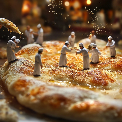 巨型皮德上的迷你面包师