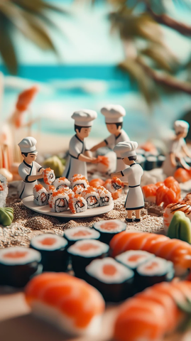 迷你厨师制作巨型寿司