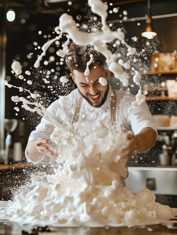 牛奶泡沫爆发现场