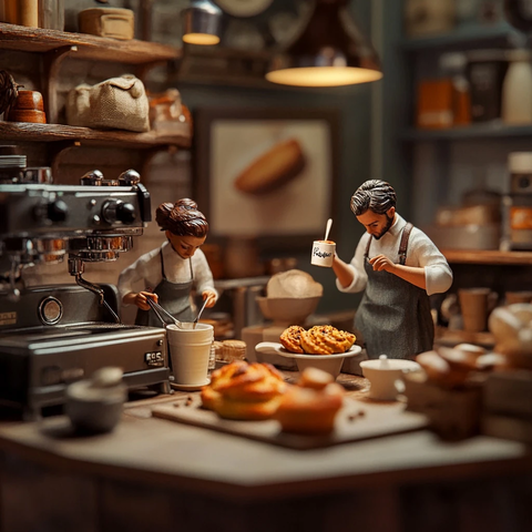 小面包师签名咖啡杯装甜点