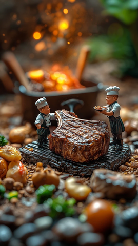 迷你厨师烹饪完美牛排