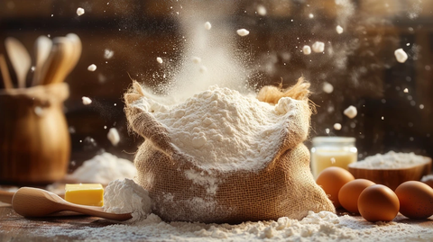 面粉飞舞的厨房场景