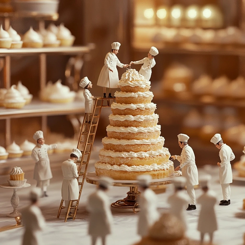 迷你糕点师制作拿破仑蛋糕