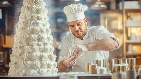 蛋糕师傅装饰巨型蛋糕