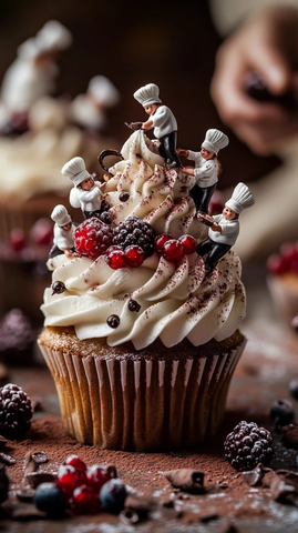 迷你糕点师装饰蛋糕特写