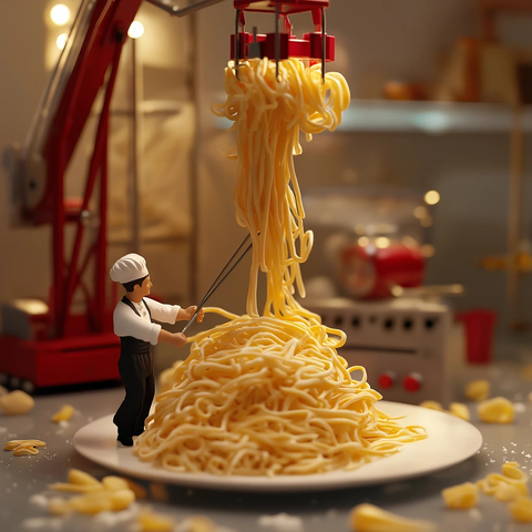 迷你厨房精细制作超大意大利面
