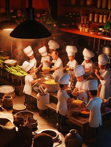 厨师服务和谐厨房场景