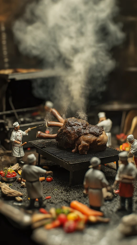 小厨师烤巨型羊排