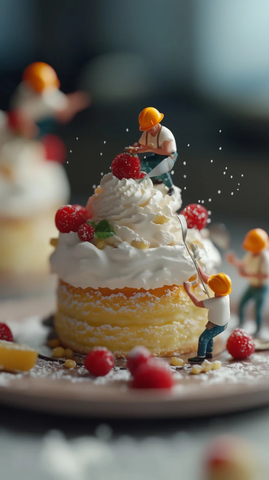 迷你工人制作短蛋糕