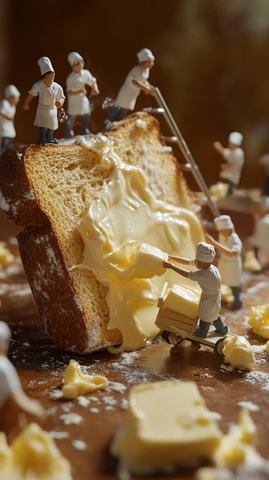 迷你面包师涂黄油巨型吐司