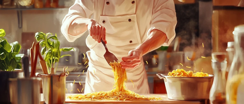 厨师手工制作意大利面