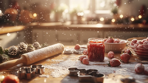 圣诞饼干草莓巧克力甜点