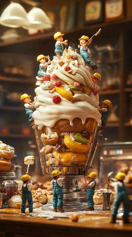 微型工人制作巨型巴菲