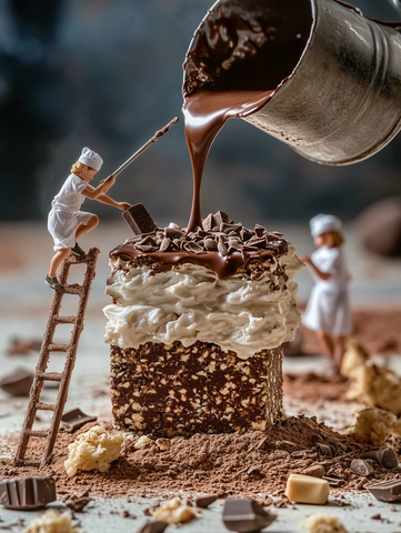 小女厨师制作巧克力蛋白棒