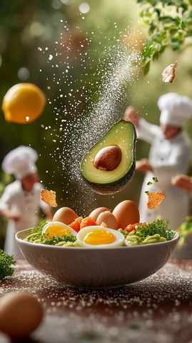 微型厨师制作精致美食场景