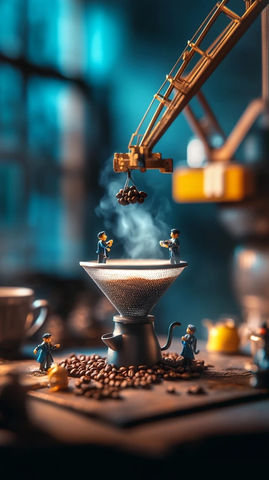 小人咖啡馆咖啡制作场景