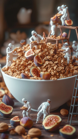 陶瓷碗中的迷你食物实验室