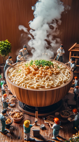 温暖乌冬面与小人服务