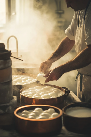 传统奶酪制作工艺场景