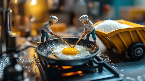 小厨师煎蛋与盐车场景