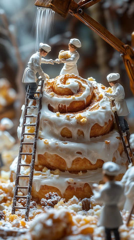 迷你烘焙师装饰巨型肉桂卷