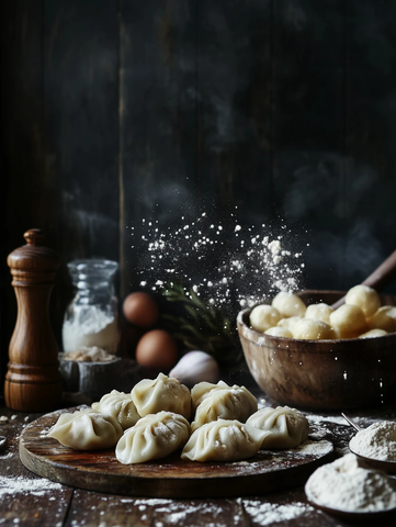 日式煎饺与配菜