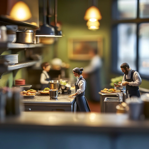 餐厅厨师人偶模型摄影