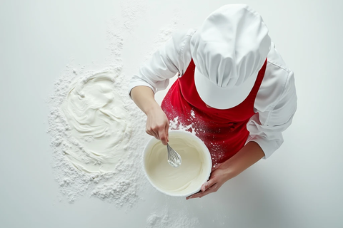 主厨摇动奶油的瞬间