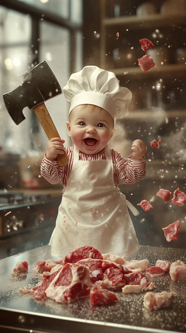 小厨师婴儿玩具斧头切肉