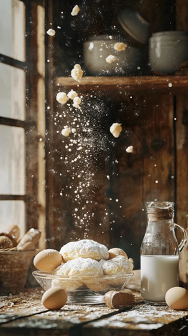 木质厨房鸡蛋牛奶酵母面团浮空