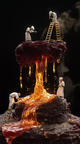 悬浮熔岩蛋糕与精巧甜点师