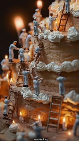 巨型生日蛋糕与微型面包师