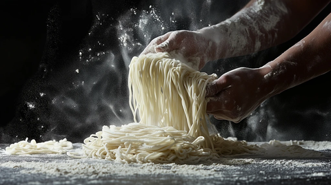 手工制作面条过程展示