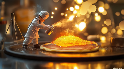 小科学家研究煎饼火山表面