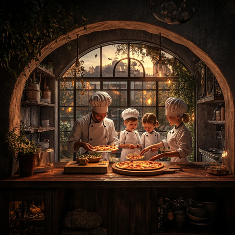 家庭厨师制作定制披萨