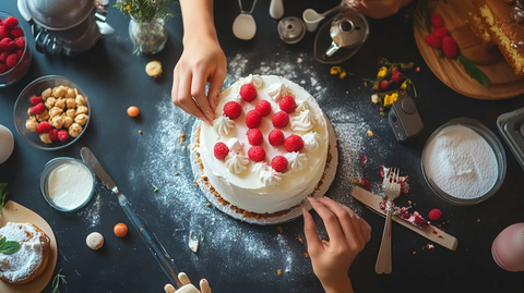 蛋糕桌面手部静物