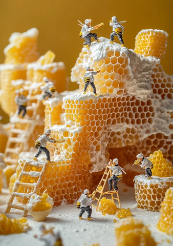 小设计师攀爬蜂巢楼梯