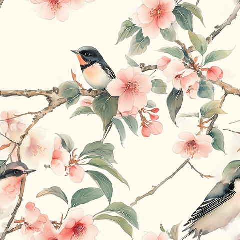 燕子飞舞桃花枝头