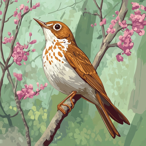 木旋鸟栖息红果树枝头