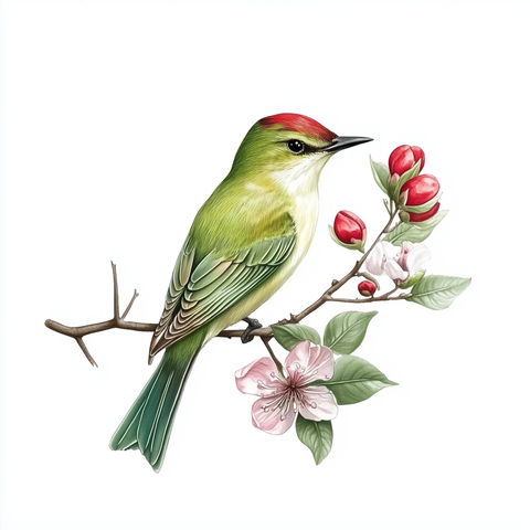 红隼植物插画图案