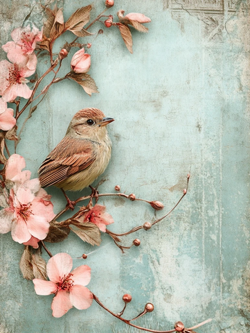 春日花鸟纹理手账