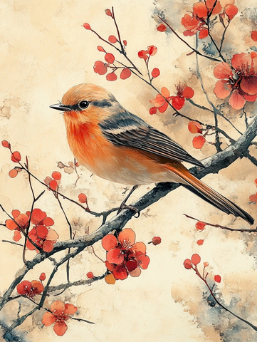 唐风工笔单线细描古典画