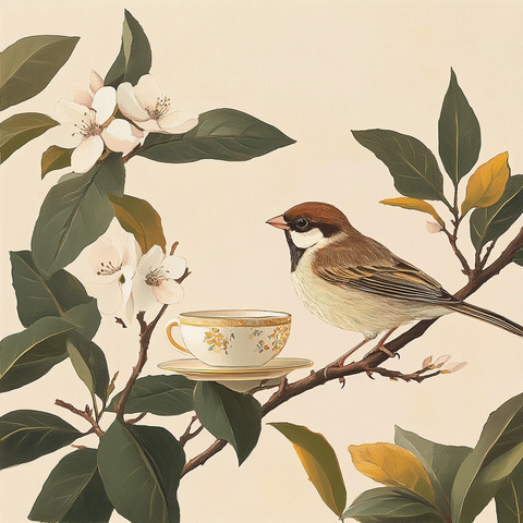 桂花茶香与玉兰轻语